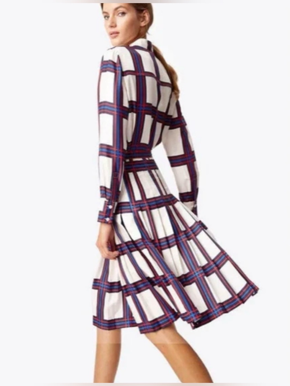 TORY BURCH Harper Pleated Silk Skirt Size 2